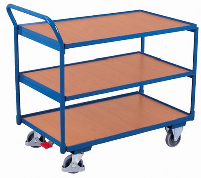 Carrello Da Tavolo Variofit Con 3 Piani Di Carico Capacità 250 Kg Pneumatici In Gomma Termoplatica S