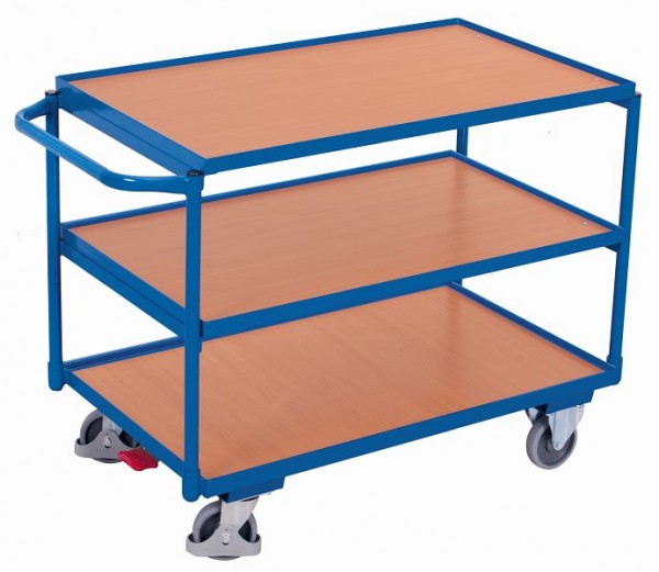 Carrello da tavolo variofit con 3 piani di carico, capacità di carico 250 kg pneumatici in gomma termoplatica, sw-600.601