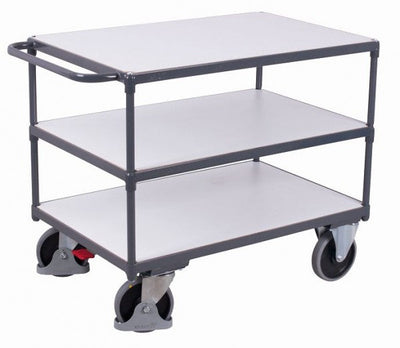 Carrello Da Tavolo Variofit Heavy Esd Con 3 Aree Di Carico Capacità 500 Kg Pneumatici In Gomma Piena