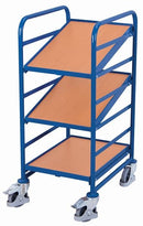 Variofit Euro Box Trolley Con 3 Ripiani In Legno Portata 200 Kg Pneumatici Gomma Termoplatica Sw-610