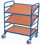 Variofit Euro Box Trolley Con 3 Ripiani In Legno Capacità Di Carico 200 Kg Pneumatici Gomma Termopla