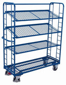 Carrello A Ripiani Variofit Con 4 In Rete Metallica Pneumatici Gomma Termoplastica