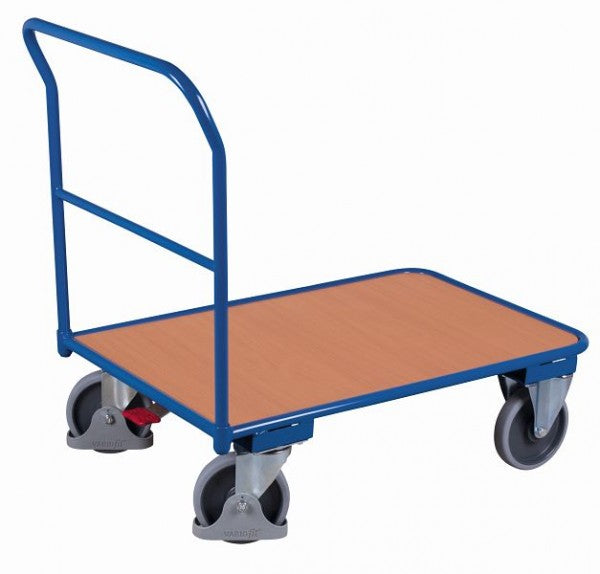 Carrello con barra di spinta variofit, ruote in gomma termoplastica, portata 400 kg