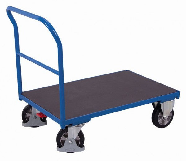 Carrello con barra di spinta variofit con piatto serigrafico, capacità di carico 1000 kg ruota in gomma piena elastica, sw-700.180