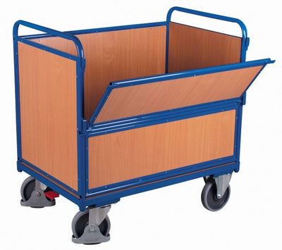 Carrello Portavaligie In Legno Variofit Capacità Di Carico 500 Kg Pneumatici Gomma Termoplastica Sw-