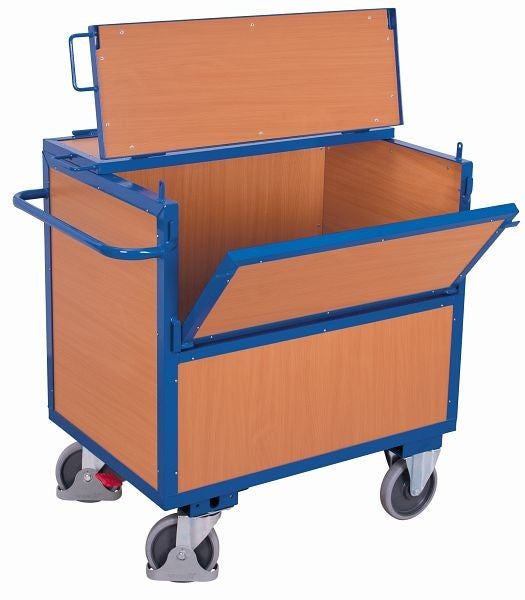 Carrello in legno variofit con coperchio saldato saldamente, capacità di carico 500 kg pneumatici in gomma termoplatica, sw-700.407