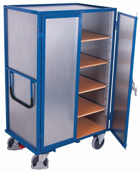Carrello a ripiani variofit saldato saldamente carico 500 kg pneumatici in gomma termoplatica, sw-700.413