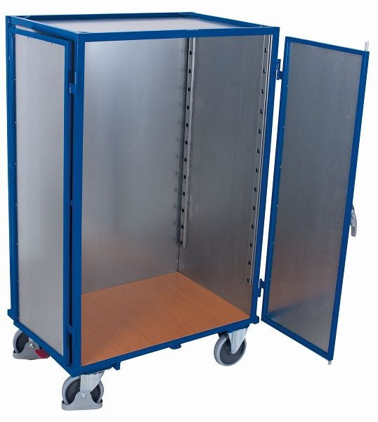 Carrello a ripiani variofit saldato in modo permanente capacità di carico: 500 kg area di carico: 1.040 x 670 mm (l / p) pneumatici in gomma termoplastica easystop su un lato, nero-700.448