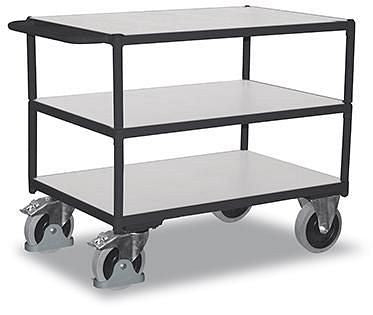 Carrello Da Tavolo Variofit Heavy Esd Con 3 Aree Di Carico Capacità 500 Kg Pneumatici In Gomma Piena