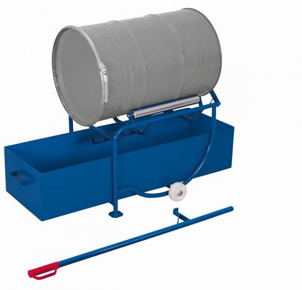Ribaltatore di botti VARIOfit con vassoio di raccolta capacità 203 l, capacità di carico 250 kg ruota in poliammide, zu-3203